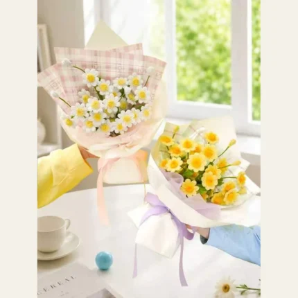 Handmade pipe cleaner flower bouquet craft kit samples